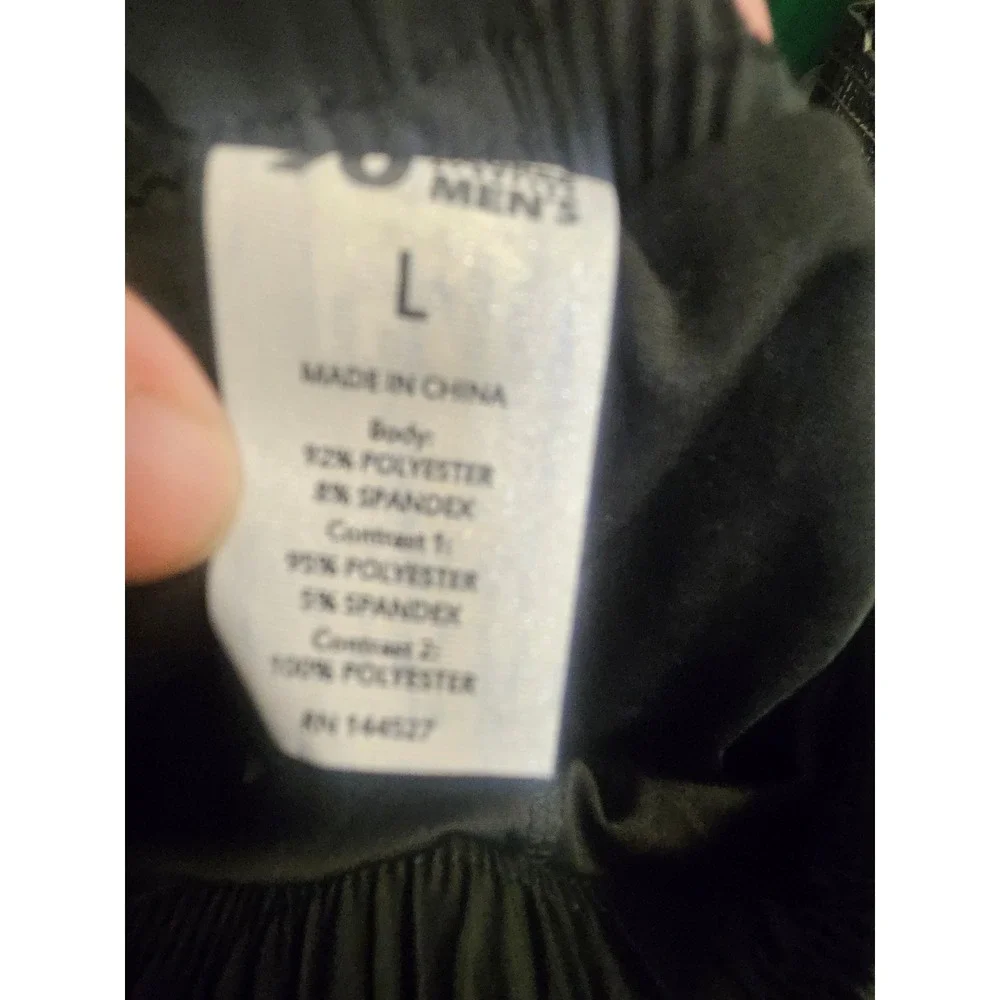 90 Degree by Reflex Mens Cooldown Shorts Black Large Secure Zip Pocket NEW